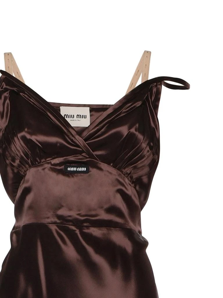 brown miu miu dress MIU MIU Midi sleeveless Dress BROWN main image 0