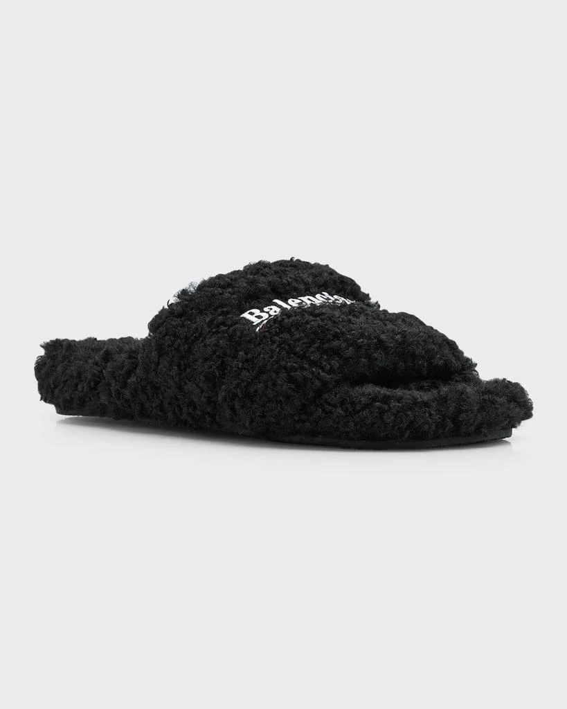 Balenciaga Faux Fur Slide Sandals 3