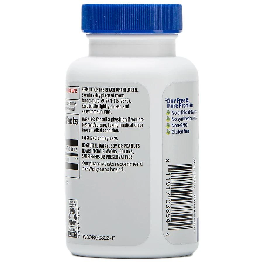 Walgreens Free & Pure Activated Charcoal Supplement 520 mg Capsules for General Wellness (30 days) 2