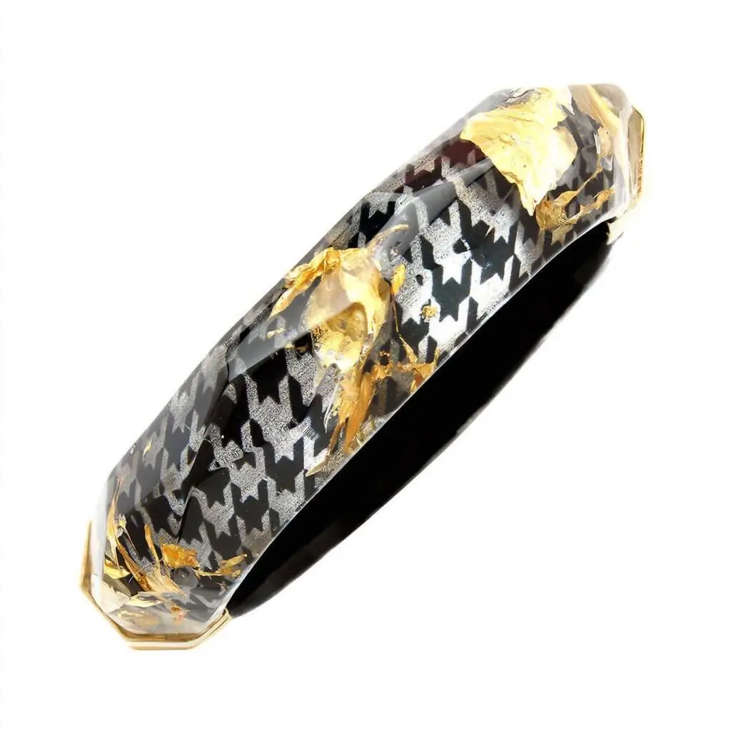 Gold & Honey Gold & Honey - Women's Faceted Lucite Bangle