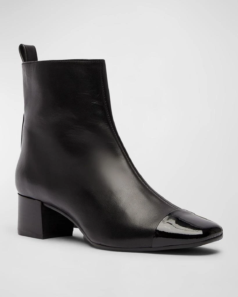 CAREL Mixed Leather Cap-Toe Booties 3