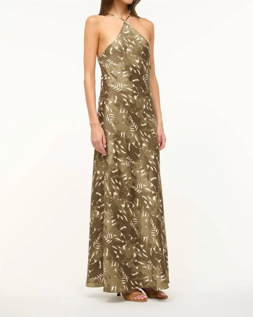 Staud Cubism Dress In Sergeant Green Painted Palm 3