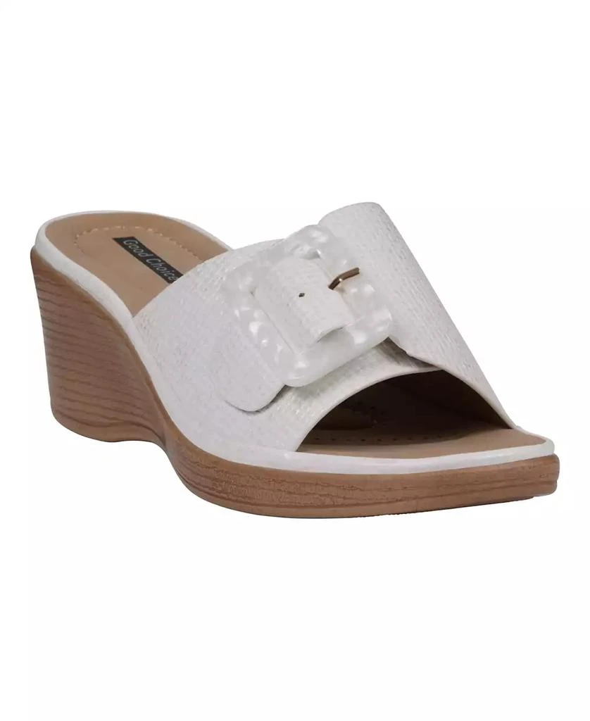 GC Shoes Women's Teri Buckle Wedge Sandals 1