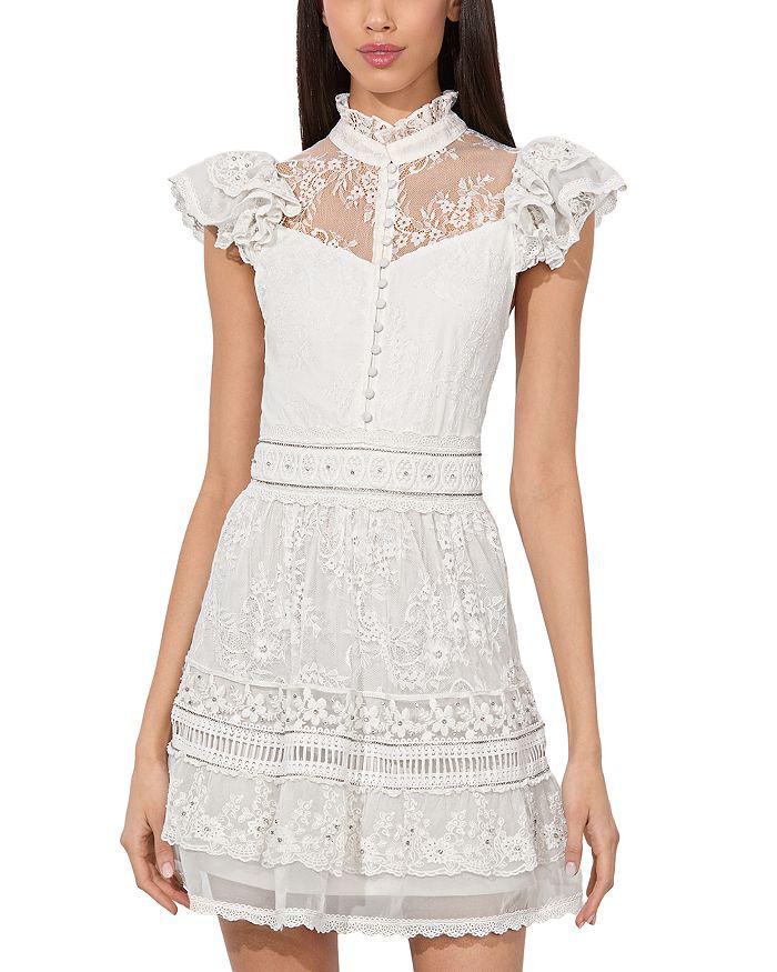 Alice + Olivia Isa Sleeveless Seamed Flare Mini Dress