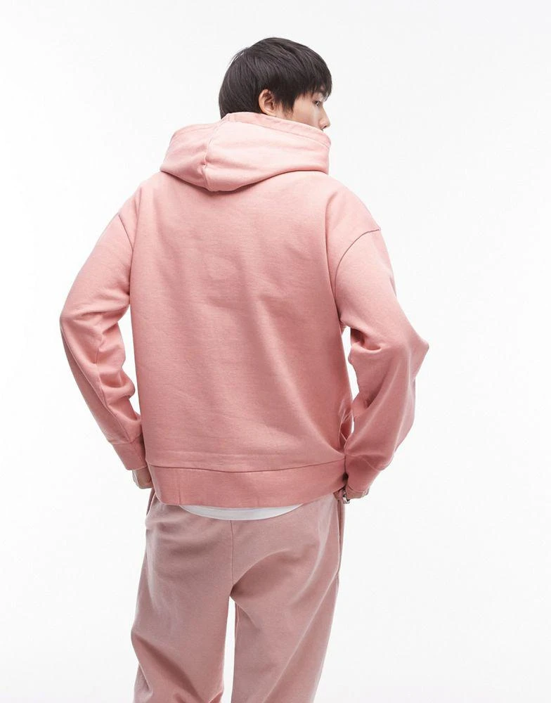 Topman Topman oversized fit hoodie in washed pink 3