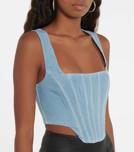 Staud Alice denim corset tank top 4