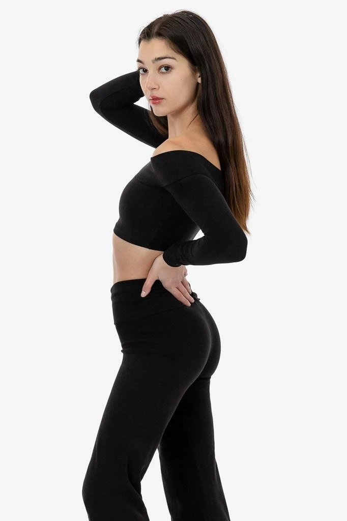 Los Angeles Apparel 83074GD - Cotton Spandex Long Sleeve Off Shoulder Crop Top 4