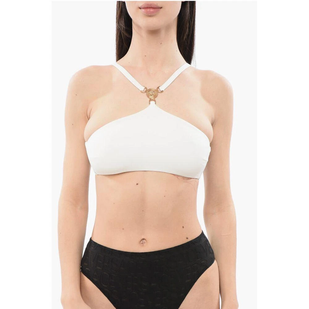 Versace Criss-cross Bikini Top with MEDUSA Women's Logo 1