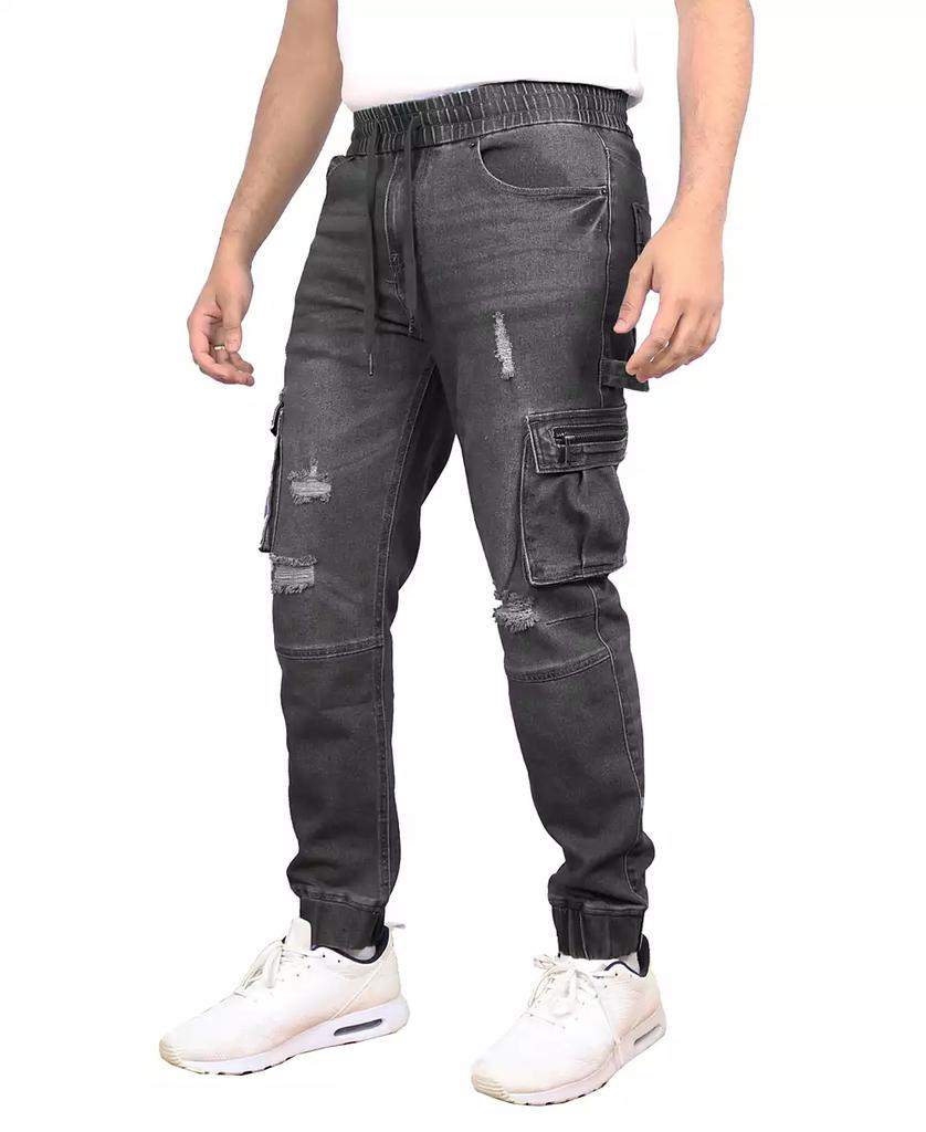 Blue Ice Men's Stretch Cargo Carpenter Jogger Slim-Fit Jeans