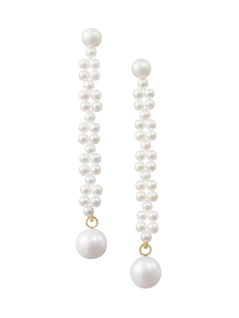 Sophie Bille Brahe Wild Beauty 18K Yellow Gold & Pearl Tressé Perle Drop Earrings 1