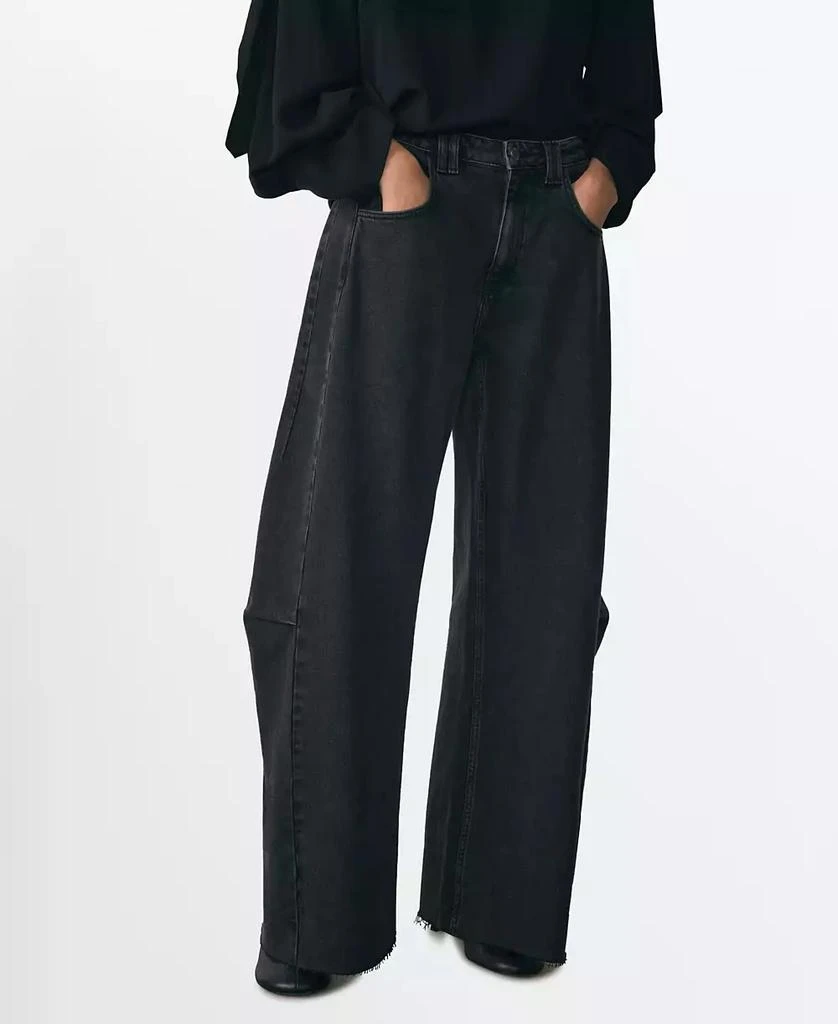 Mango Women's Low-Rise Loose-Fit Wide Leg Jeans 7