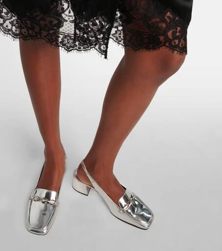 Jimmy Choo Diamond Tilda metallic leather slingback pumps 4