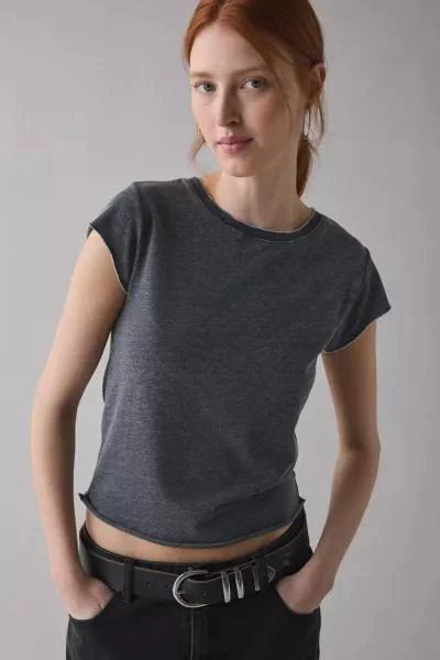 BDG BDG Binx Raw-Edge Cropped Baby Tee 1