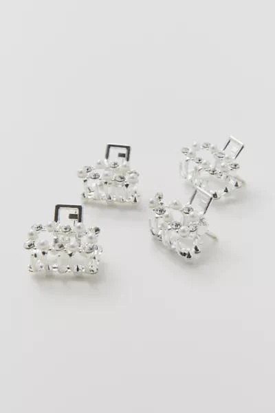 Urban Outfitters Rhinestone Mini Claw Clip Set 3