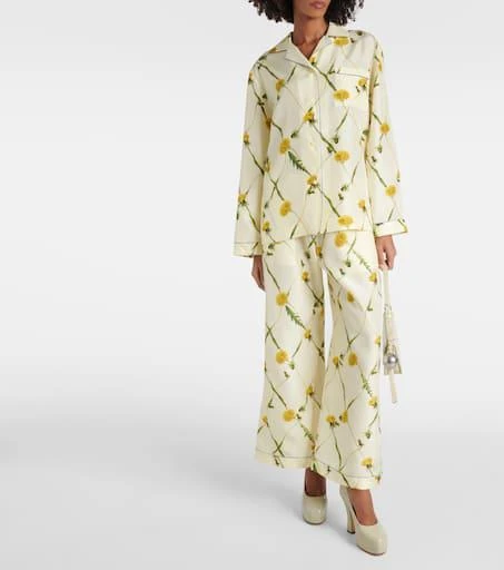 Burberry Floral silk poplin pajama shirt 2
