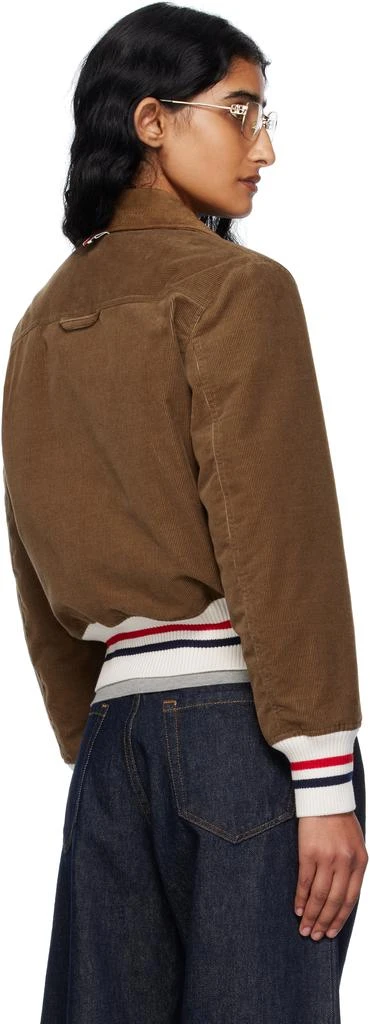 Thom Browne Brown Wale Corduroy Cropped Down Flight Jacket 3
