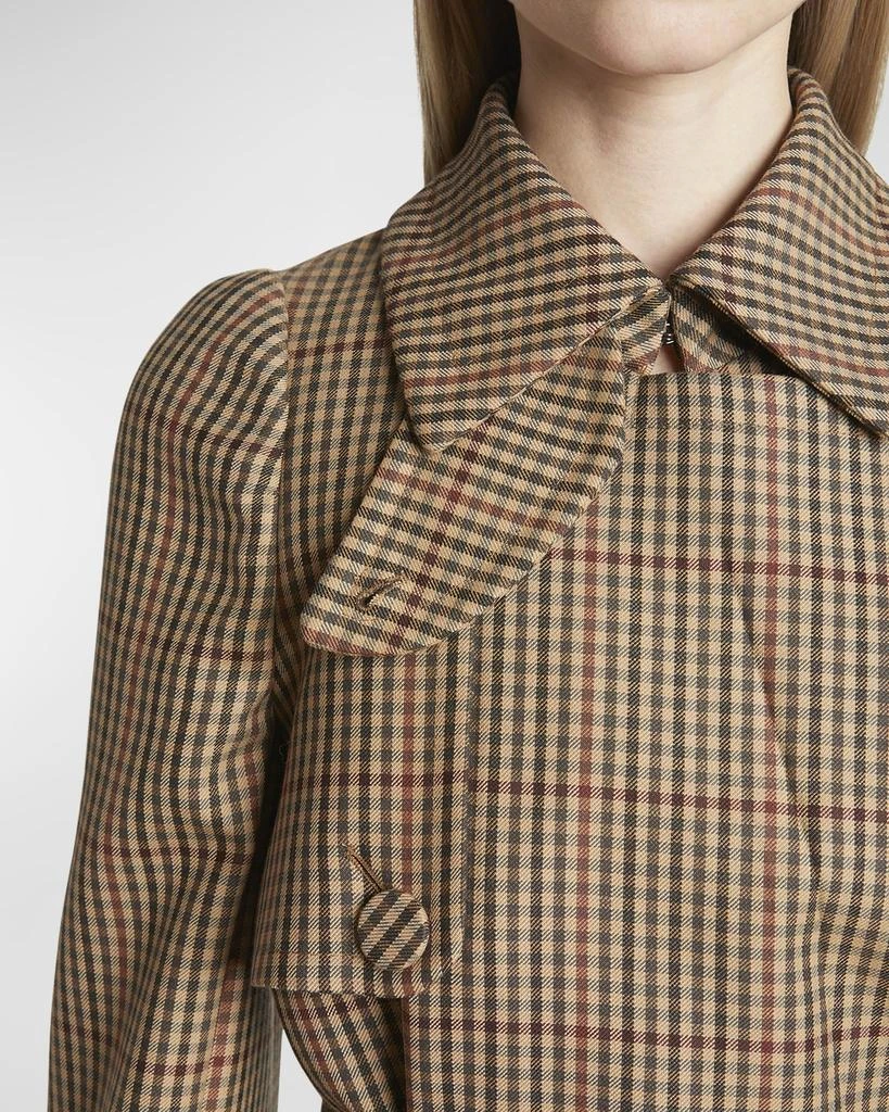 Dries Van Noten Remis Wool Check Belted Trench Coat 5