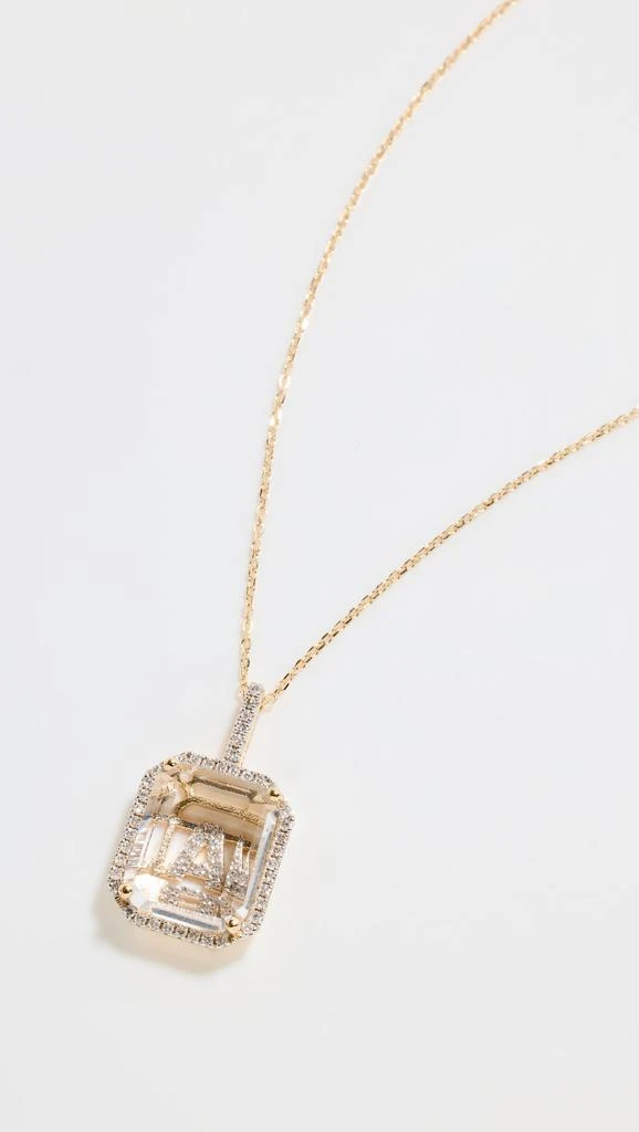 MATEO Diamond Frame Crystal Quartz Secret Diamond Initial Necklace 1