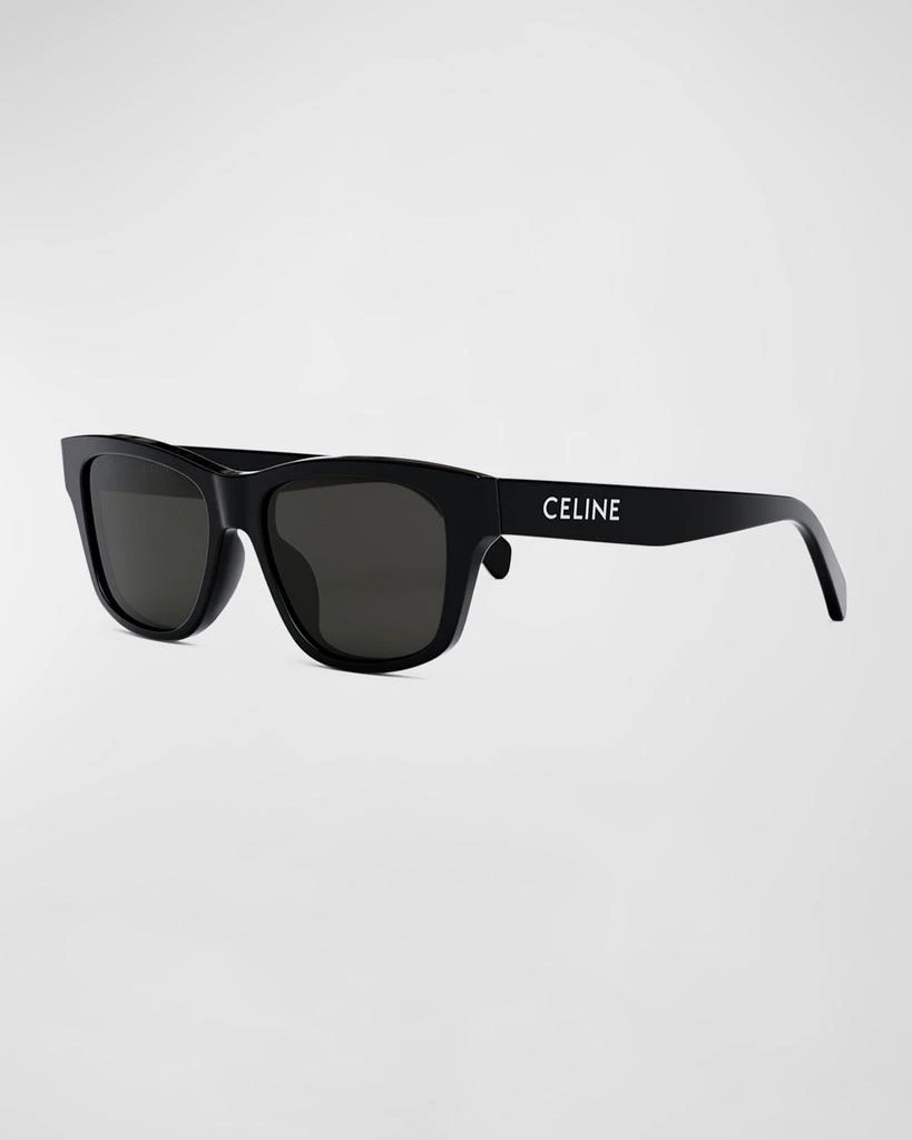 Celine Logo Monochrome Rectangle Acetate Sunglasses 1