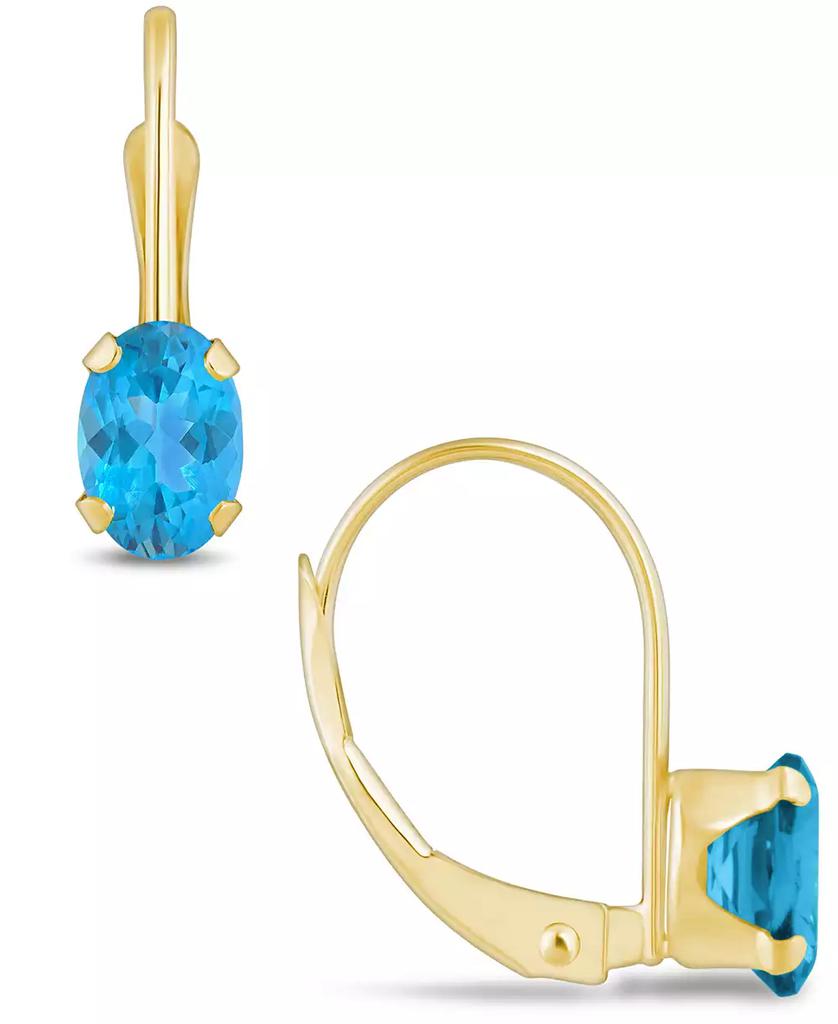 Macy's Gemstone Leverback Earrings in 10K Yellow Gold