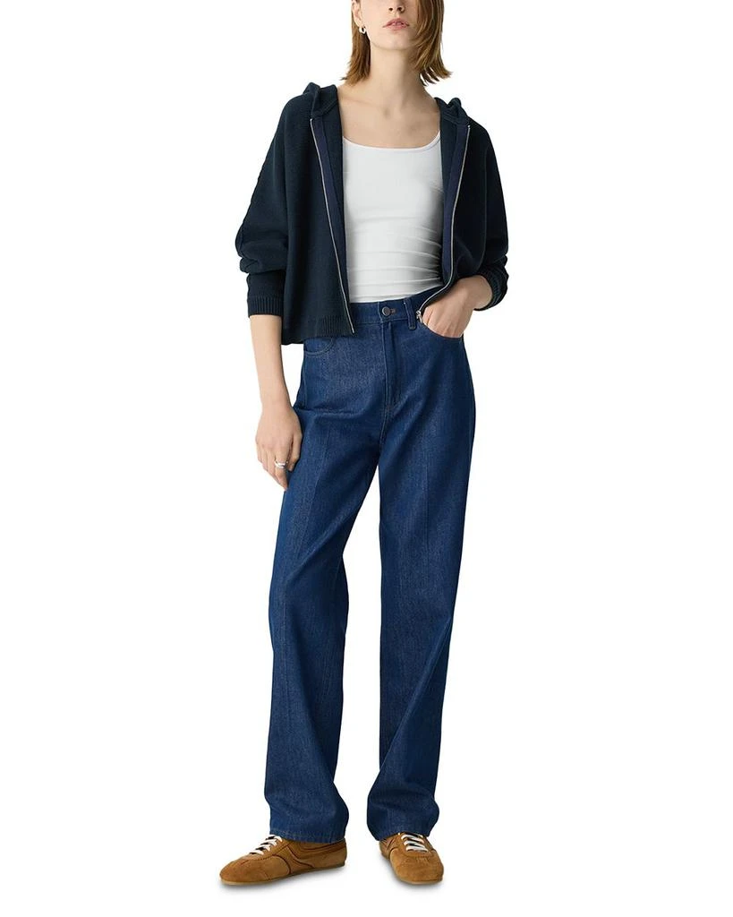 Theory Zip-Up Hoodie in Rounded Cotton Blend 2