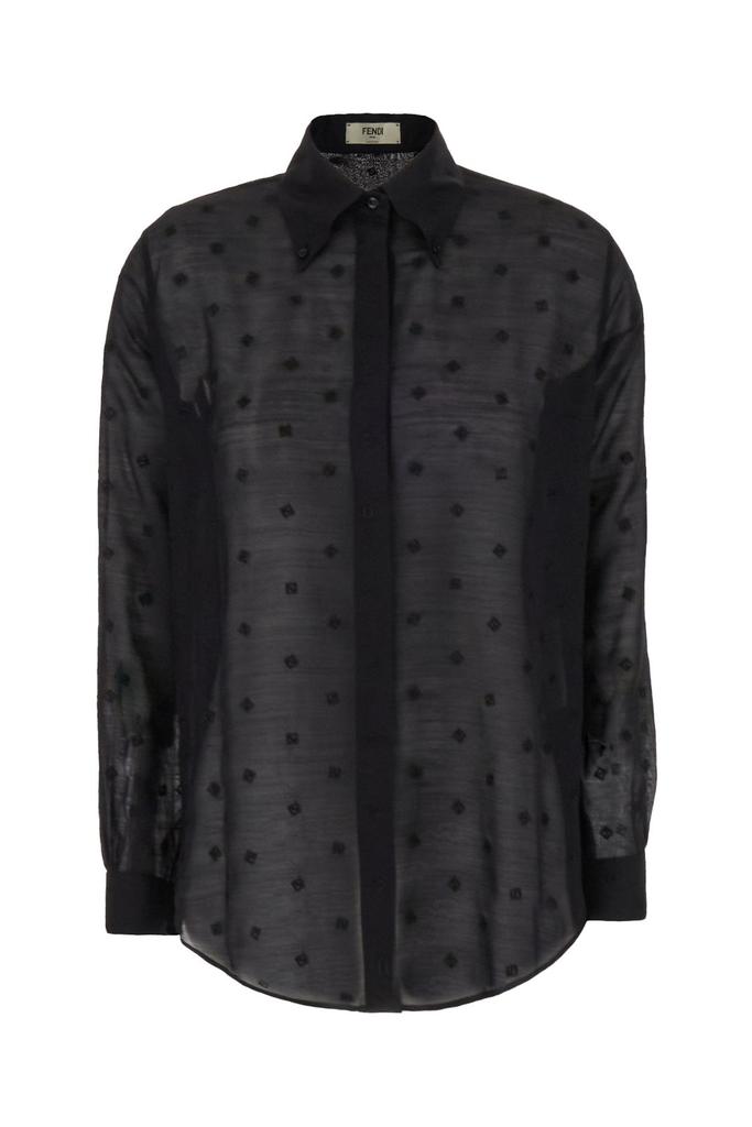 Fendi All-Over FF Jacquard Long-Sleeved Shirt – On Sale Now