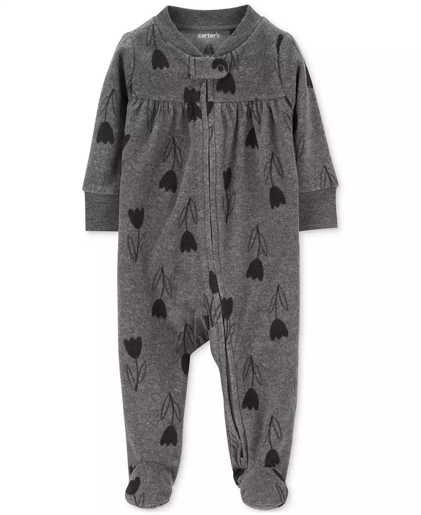 Carter's Baby Boys and Baby Girl 2 Way Zip-Up Sleep & Play Fleece Footie Pajamas 1
