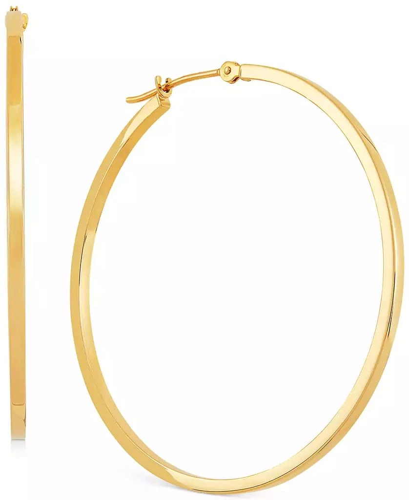 Macy's Medium Flat-Edge Hoop Earrings in 10k Gold (Also in 10k White Gold), 1-1/2" 3