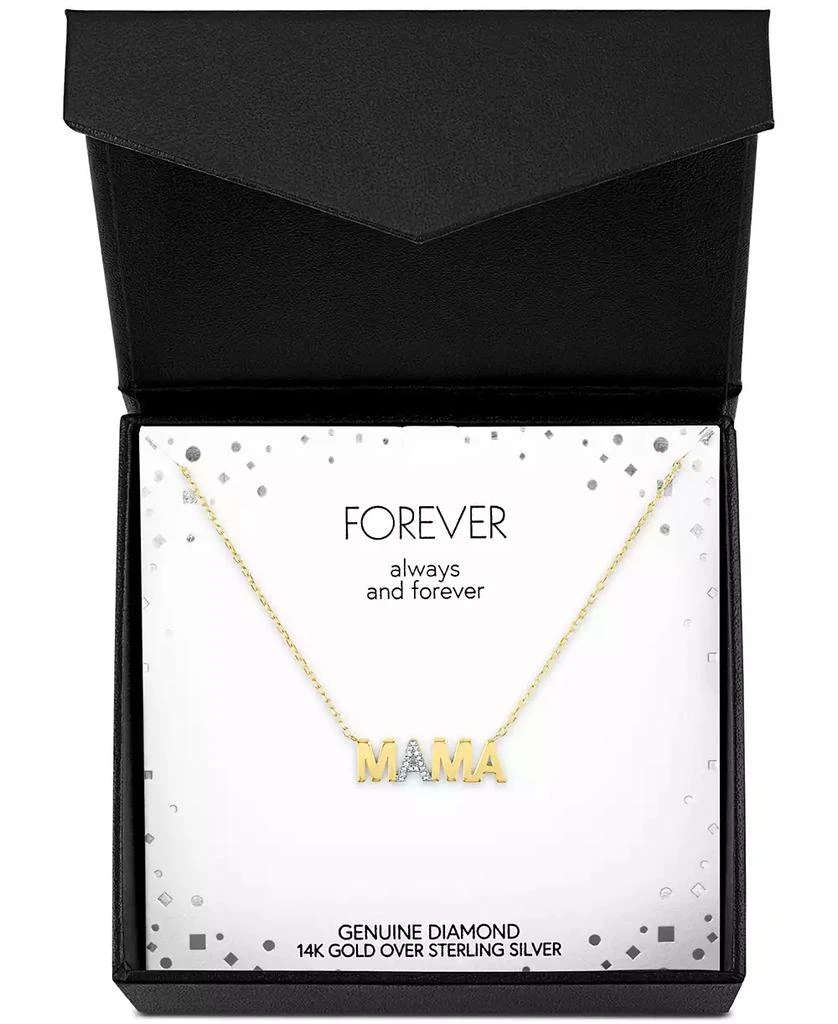 Macy's Diamond Accent MAMA Pendant Necklace in 14k Gold-Plated Sterling Silver, 16" + 2" extender 3