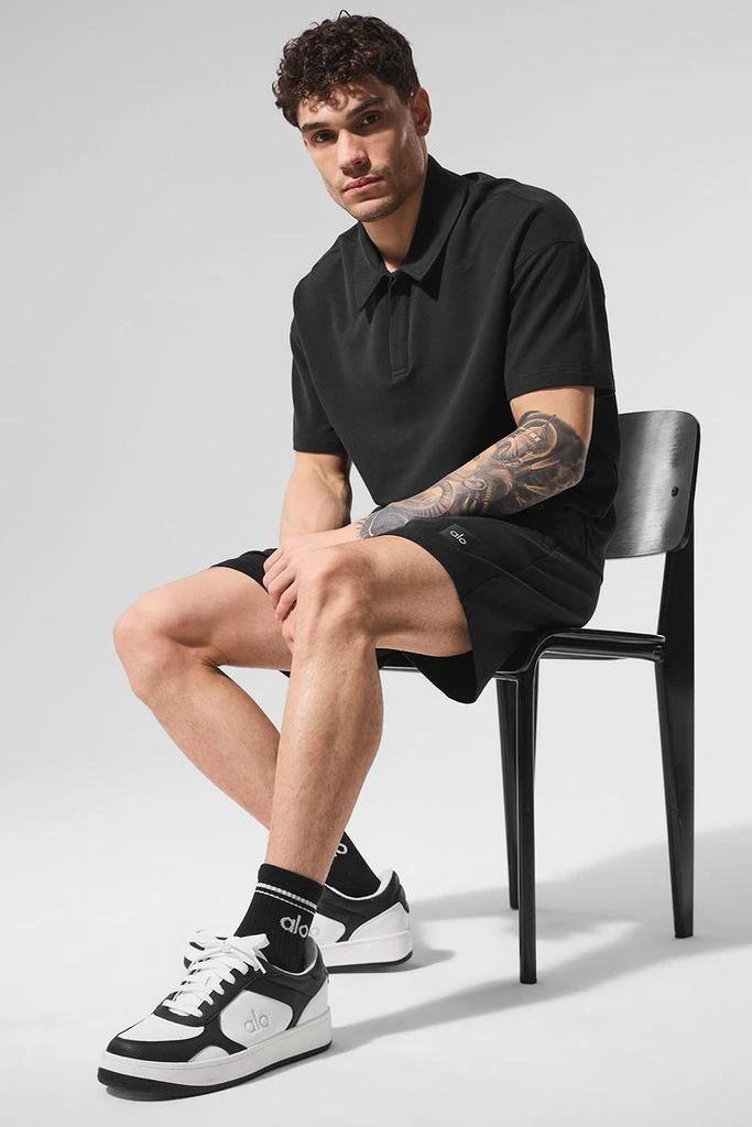 Alo Double Take Short Sleeve Polo - Black 5