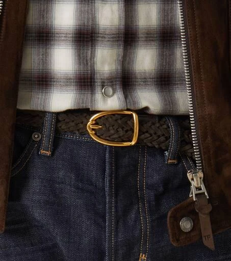 Tom Ford Braided suede belt 3