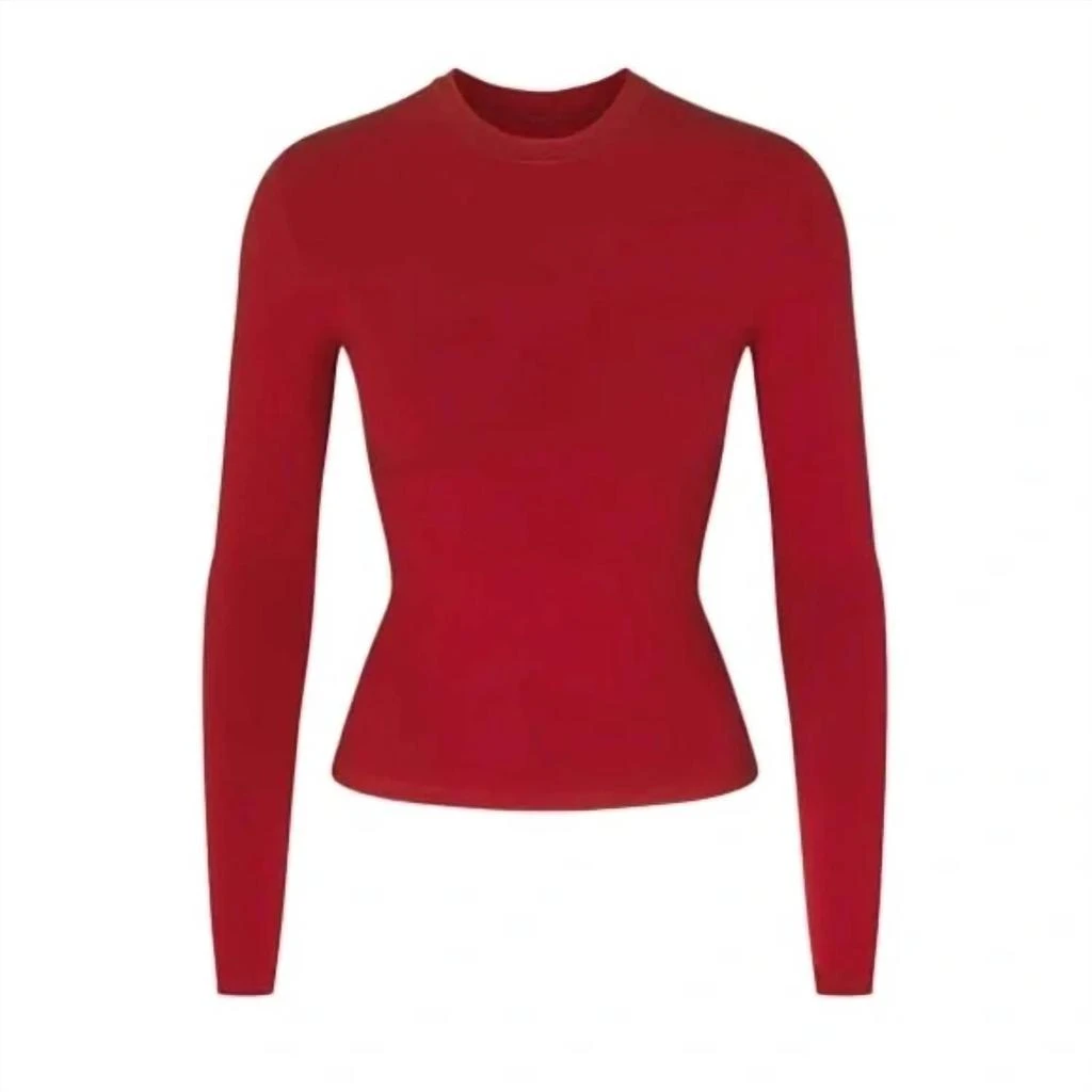 SKIMS Cotton Jersey T-Shirt In Brick 1