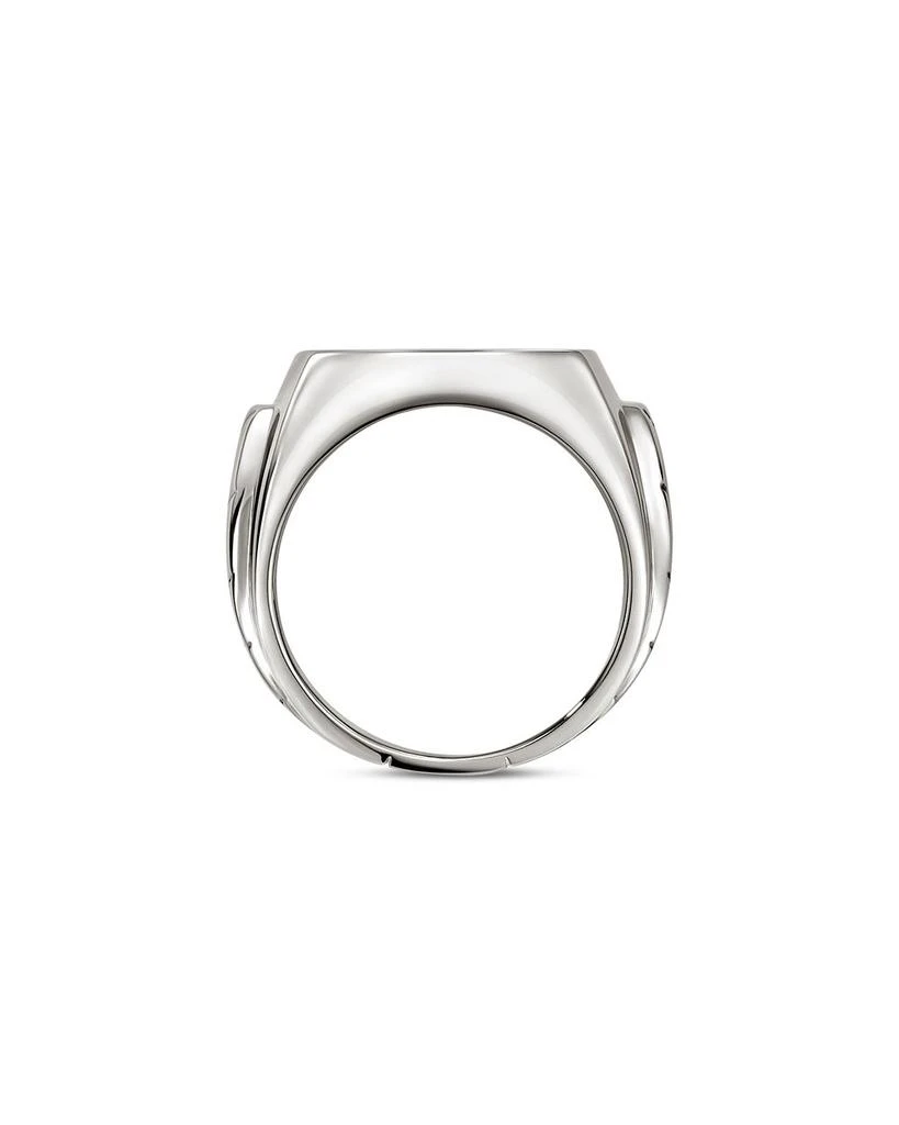 John Hardy Men
s Sterling Silver ID Signet Black Sapphire Pavé Cluster Ring 4