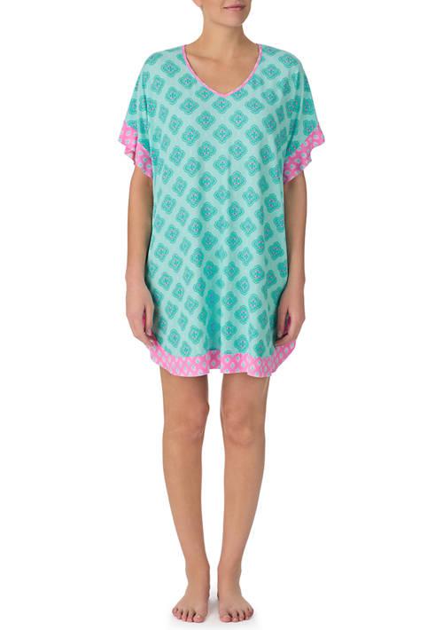 Ellen Tracy Tracy Printed Short Caftan Nightgown