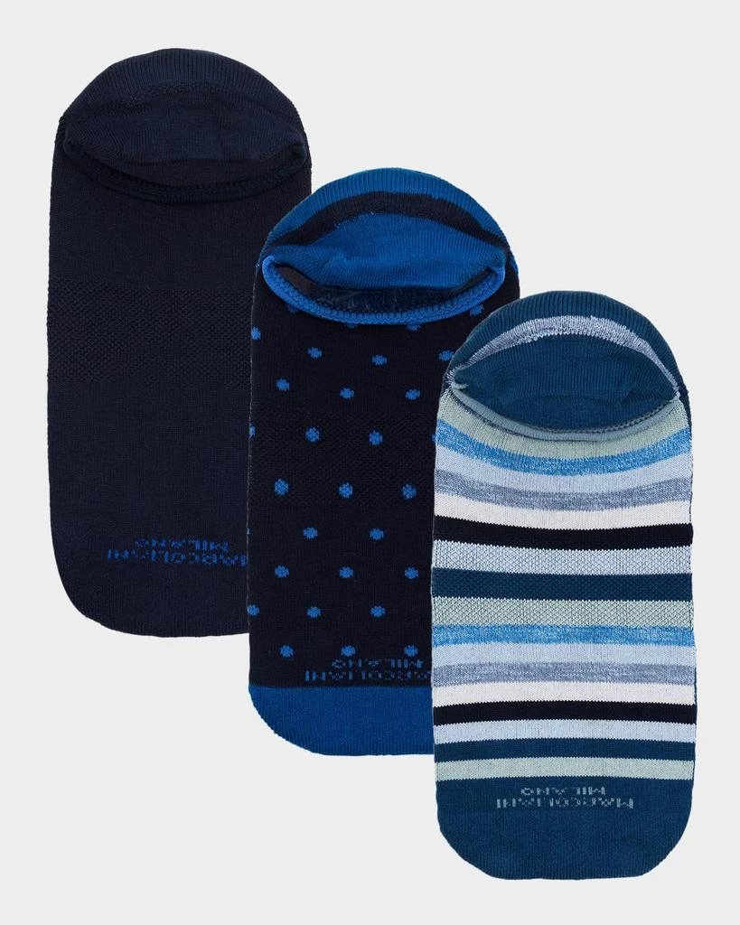 Marcoliani Men
s Invisible Multicolor 3-Pack No-Show Sneaker Socks
