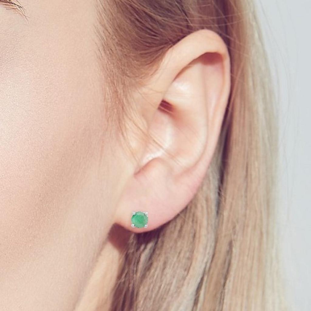 MAX + STONE Sterling Silver Round Gemstone 4mm Earrings and 6mm Pendant set