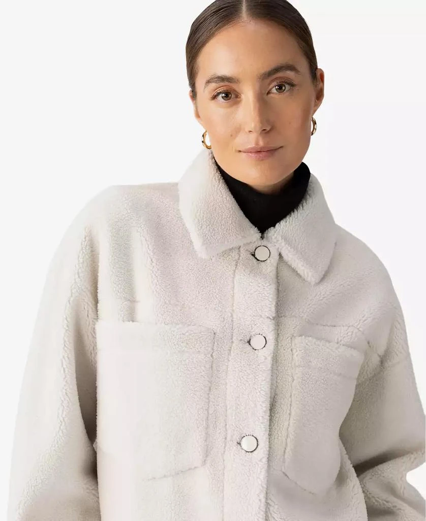 Sanctuary Women's Cozy Button-Front Sherpa Shacket 4
