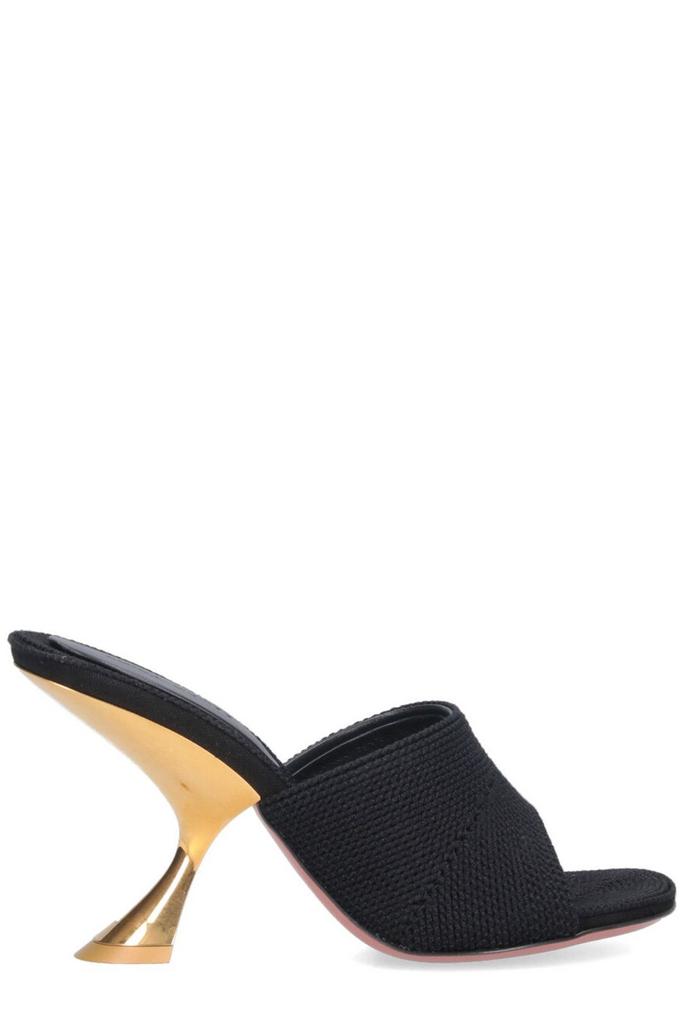 【Amina Muaddi】 Lupitaレザー wedgeミュール Lupita Wedge Black Nappa