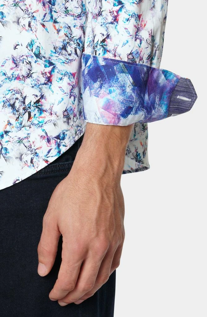 Robert Graham White Faded Floral Cotton Button-Up Shirt 3