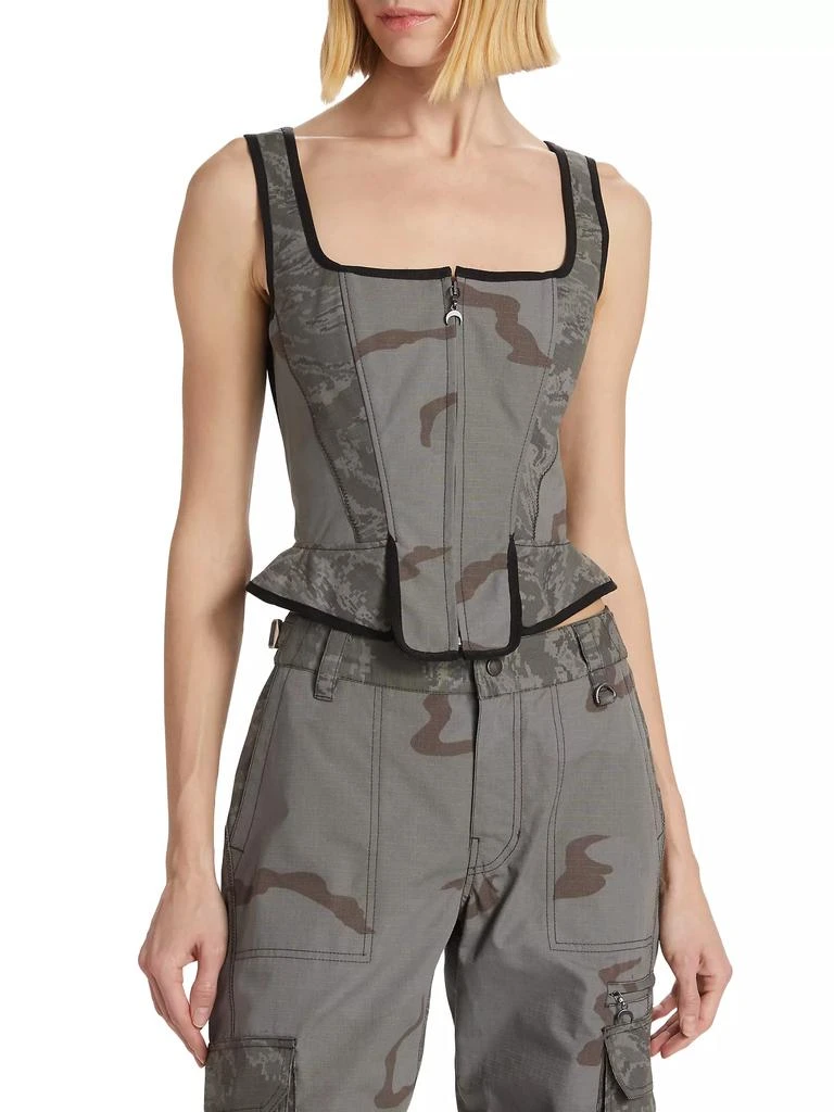 MARINE SERRE Bi-Camouflage Paneled Corset 3