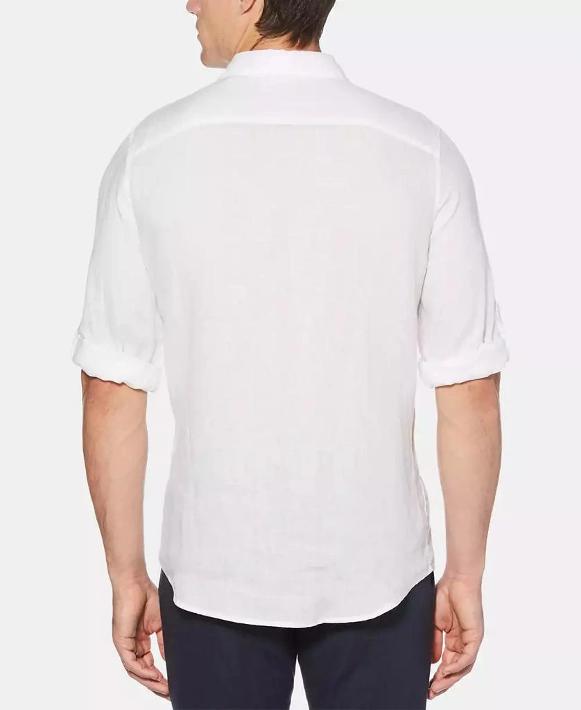 Perry Ellis Men's Solid Linen Roll Sleeve Shirt 2