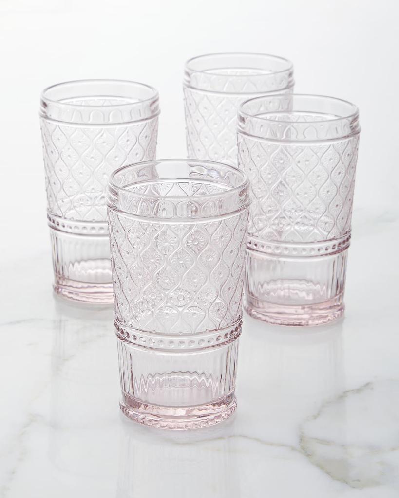 Godinger Pink Claro Highball Glasses, Set of 4