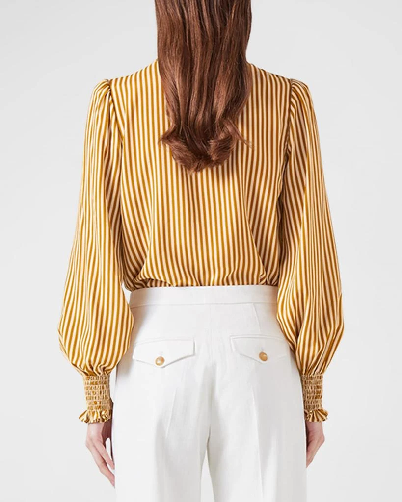 LK Bennett Emilia Striped Tie-Neck Blouse 3