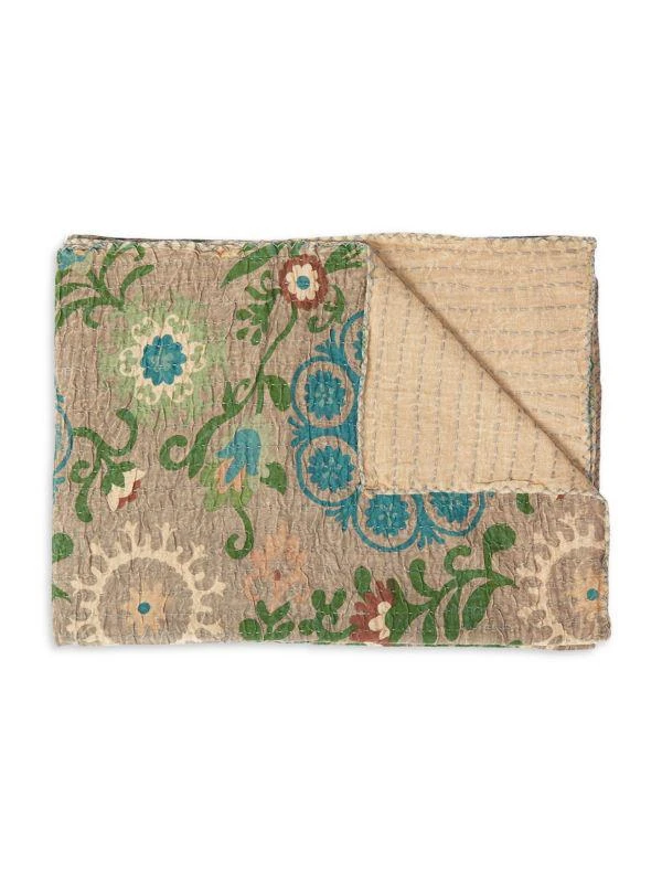 TAJ HOTEL Taj Hotel Kantha Cotton Throw 1