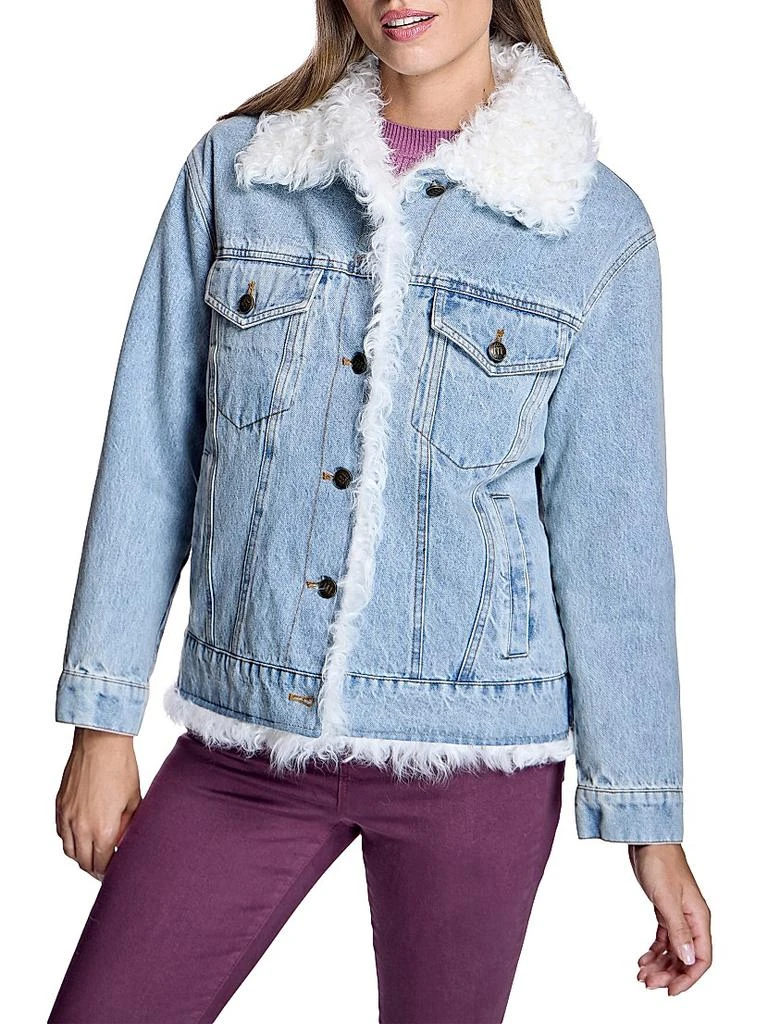 Maximilian Quilted Lined Denim Jacket with Kalgan Lamb Trims 2