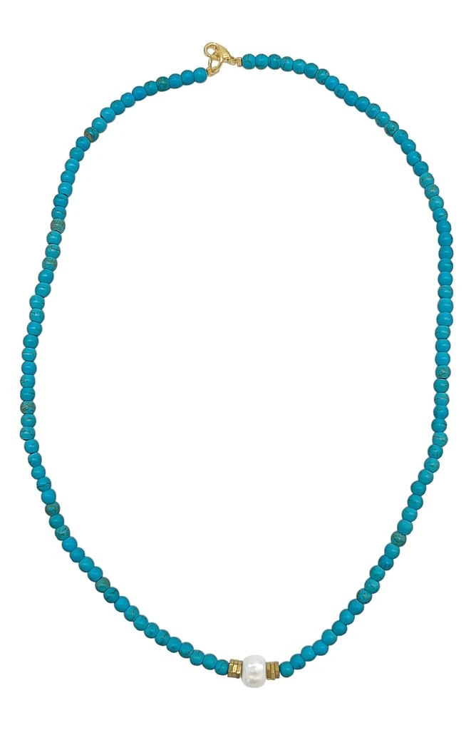 ADORNIA 14K Gold Plated Beaded Necklace