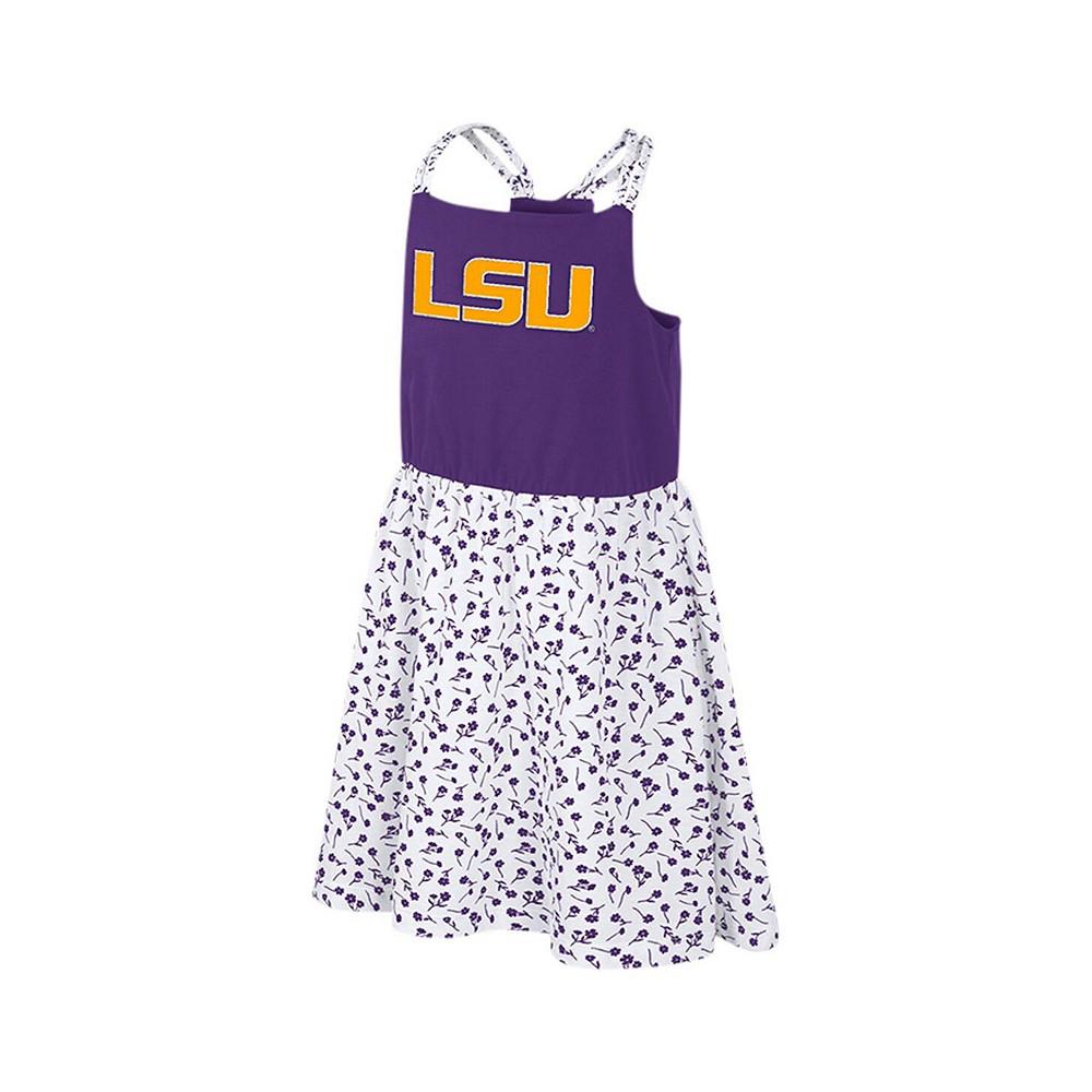 Colosseum Girls Youth Purple, White LSU Tigers Robin Floral Dress