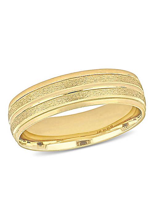 Belk & Co. Co. Double Row Textured Mens Wedding Band In 14K Yellow Gold