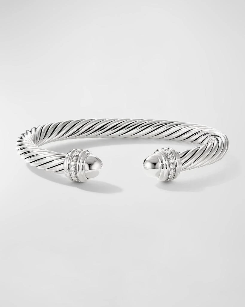 David Yurman Cable Bracelet with Gemstone and Diamonds in Silver, 7mm