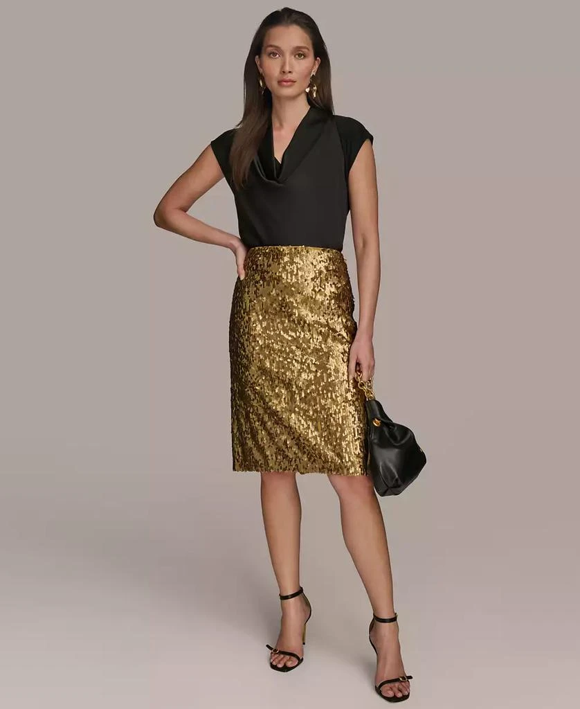 Donna Karan Women's Sequin Embellished Pencil Skirt 4